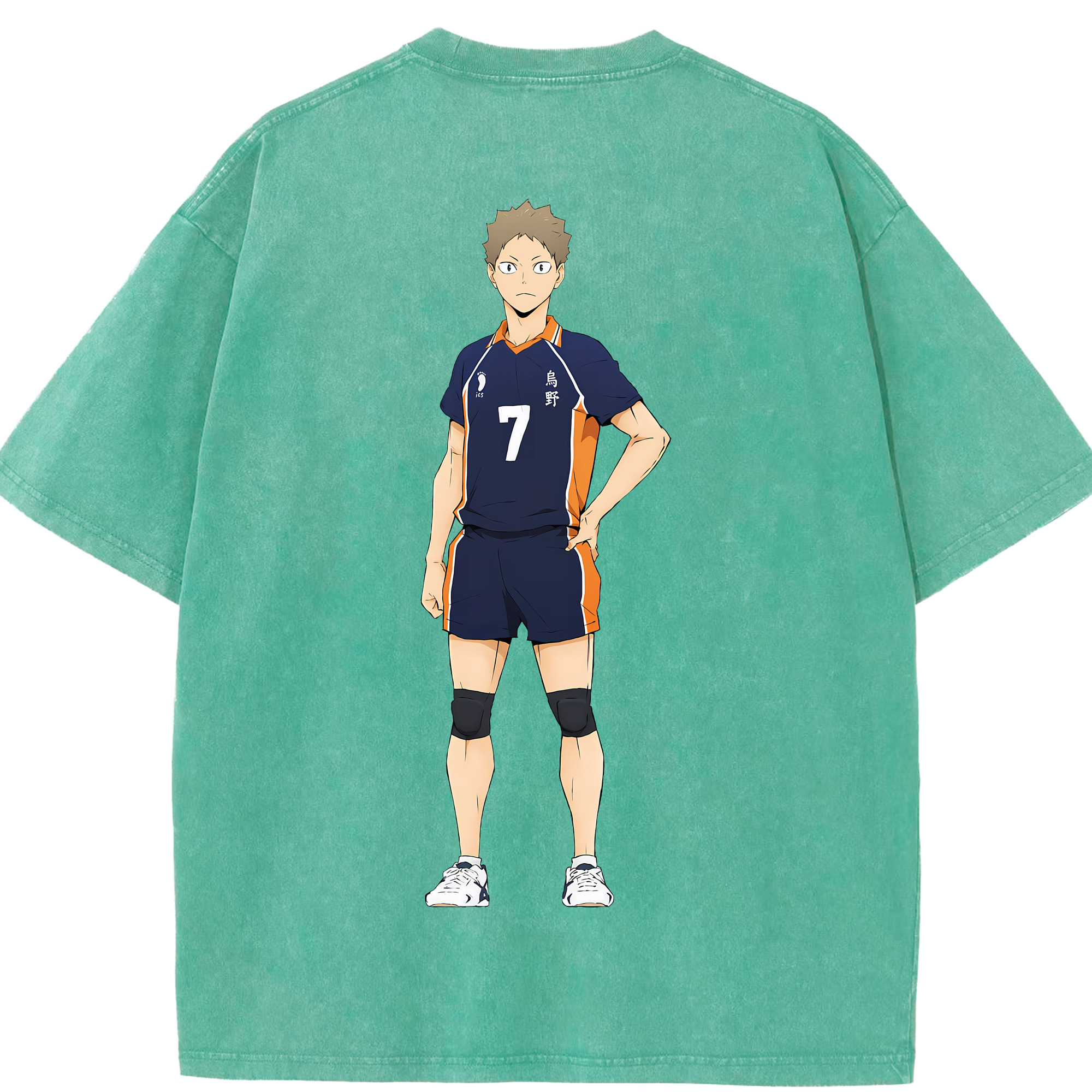 （画像用） ハイキュー!! Haikyu!! 綿100% ヴィンテージ風 半袖Tシャツ（背面プリント）